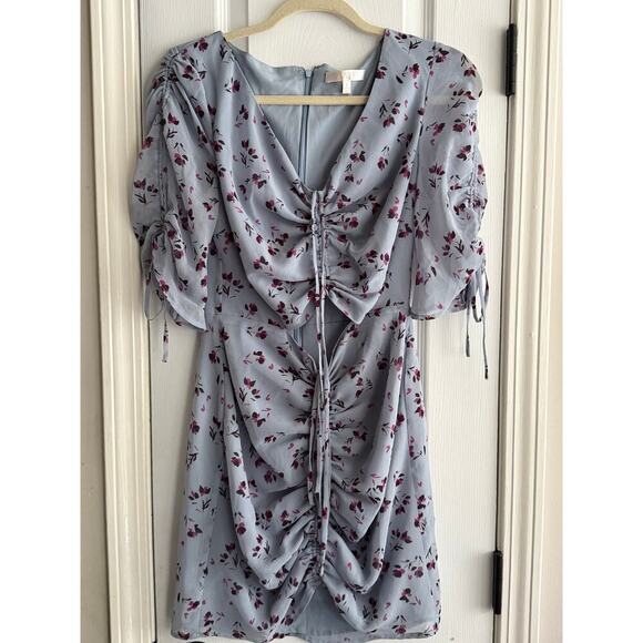 WAYF Larissa Floral Ruched Cutout Minidress size Small - Picture 6 of 12